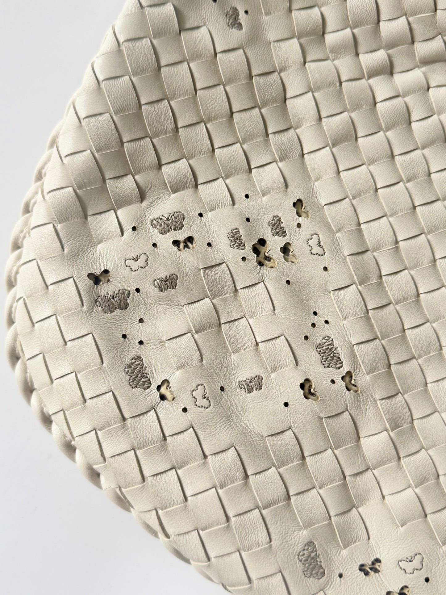 Bottega Veneta White Butterfly Intrecciato Woven Hobo Bag