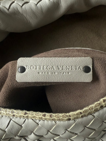 Bottega Veneta White Butterfly Intrecciato Woven Hobo Bag