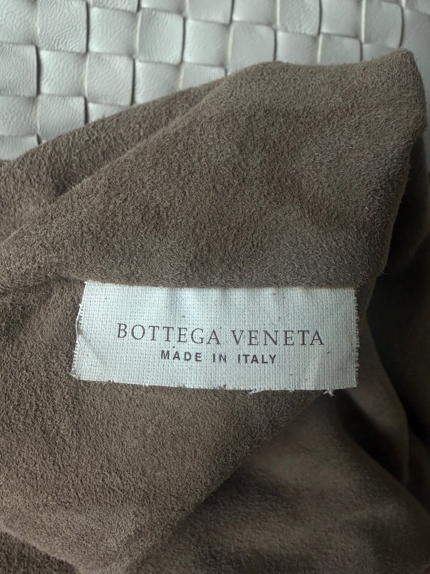 Bottega Veneta White Butterfly Intrecciato Woven Hobo Bag