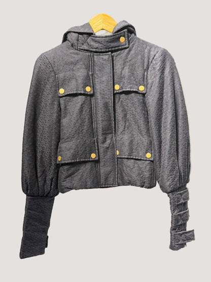 Gucci by Tom Ford FW2003 GG Women’s Black Hooded Jacket
