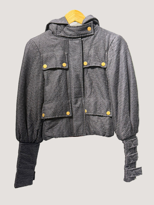 Gucci by Tom Ford FW2003 GG Women’s Black Hooded Jacket