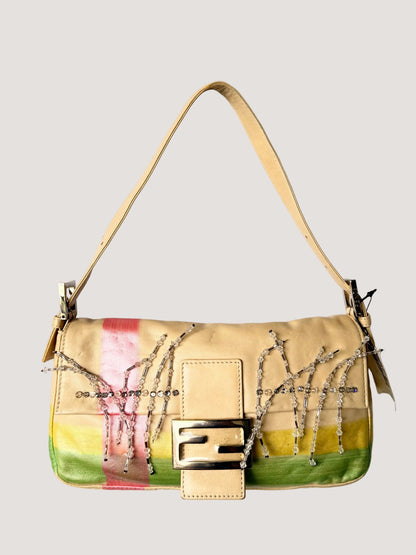 Vintage Fendi Pastel Painted Beaded Rhinestone Baguette