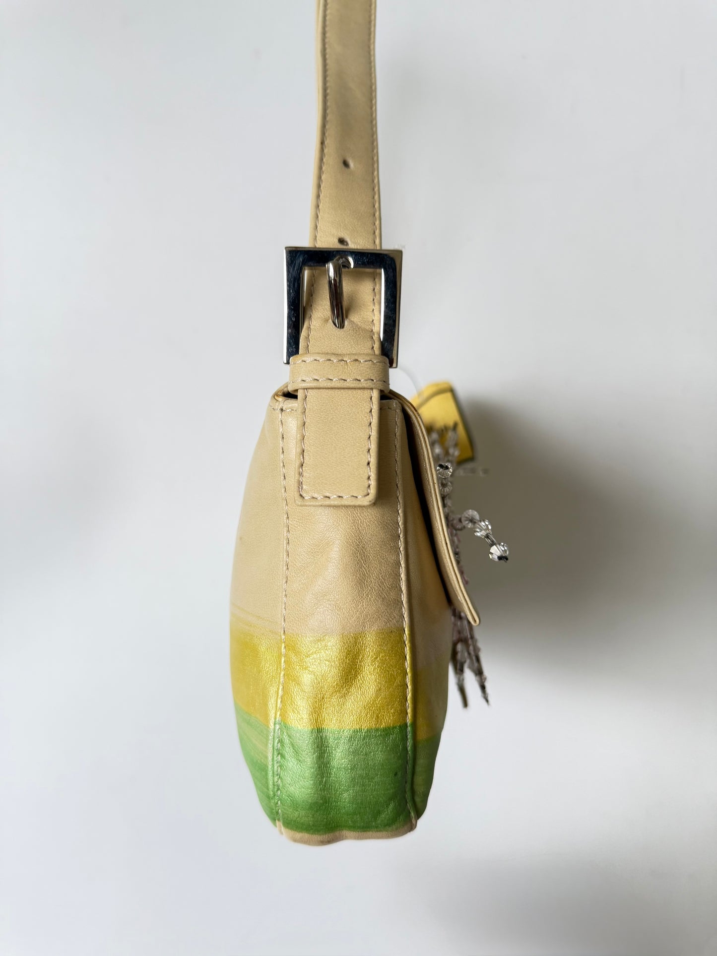 Vintage Fendi Pastel Painted Beaded Rhinestone Baguette