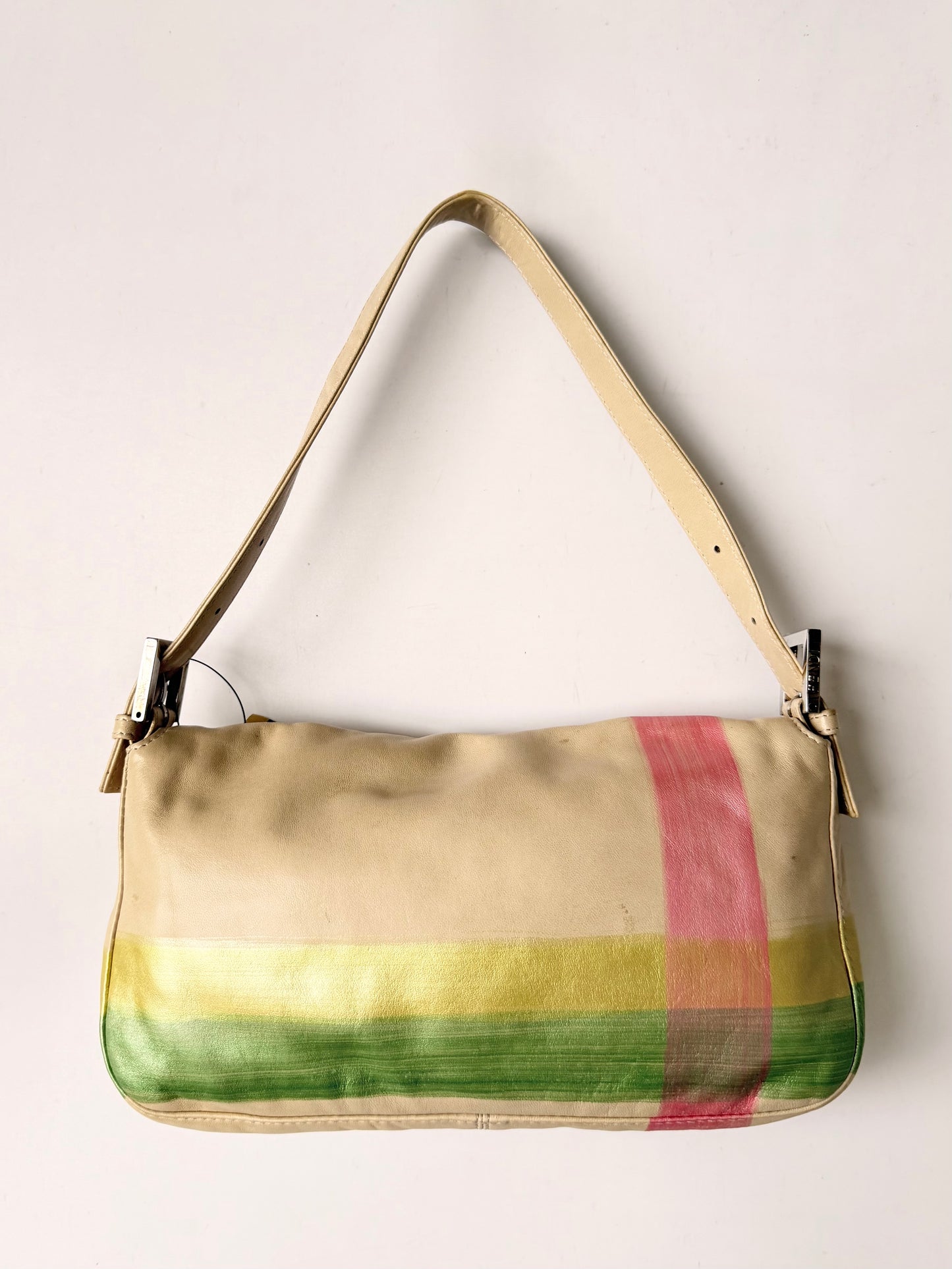 Vintage Fendi Pastel Painted Beaded Rhinestone Baguette