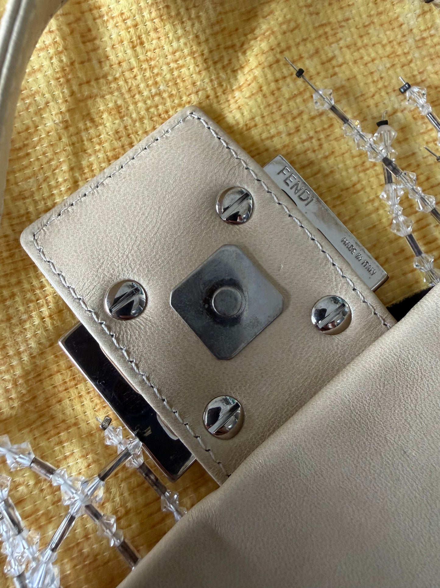 Vintage Fendi Pastel Painted Beaded Rhinestone Baguette