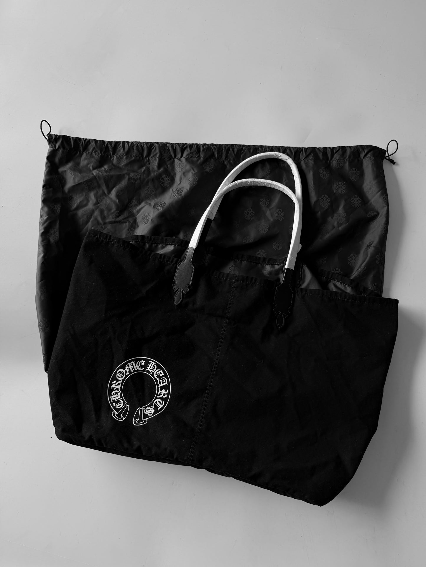 Chrome Hearts Horseshoe Lucille Canvas Black Tote Bag