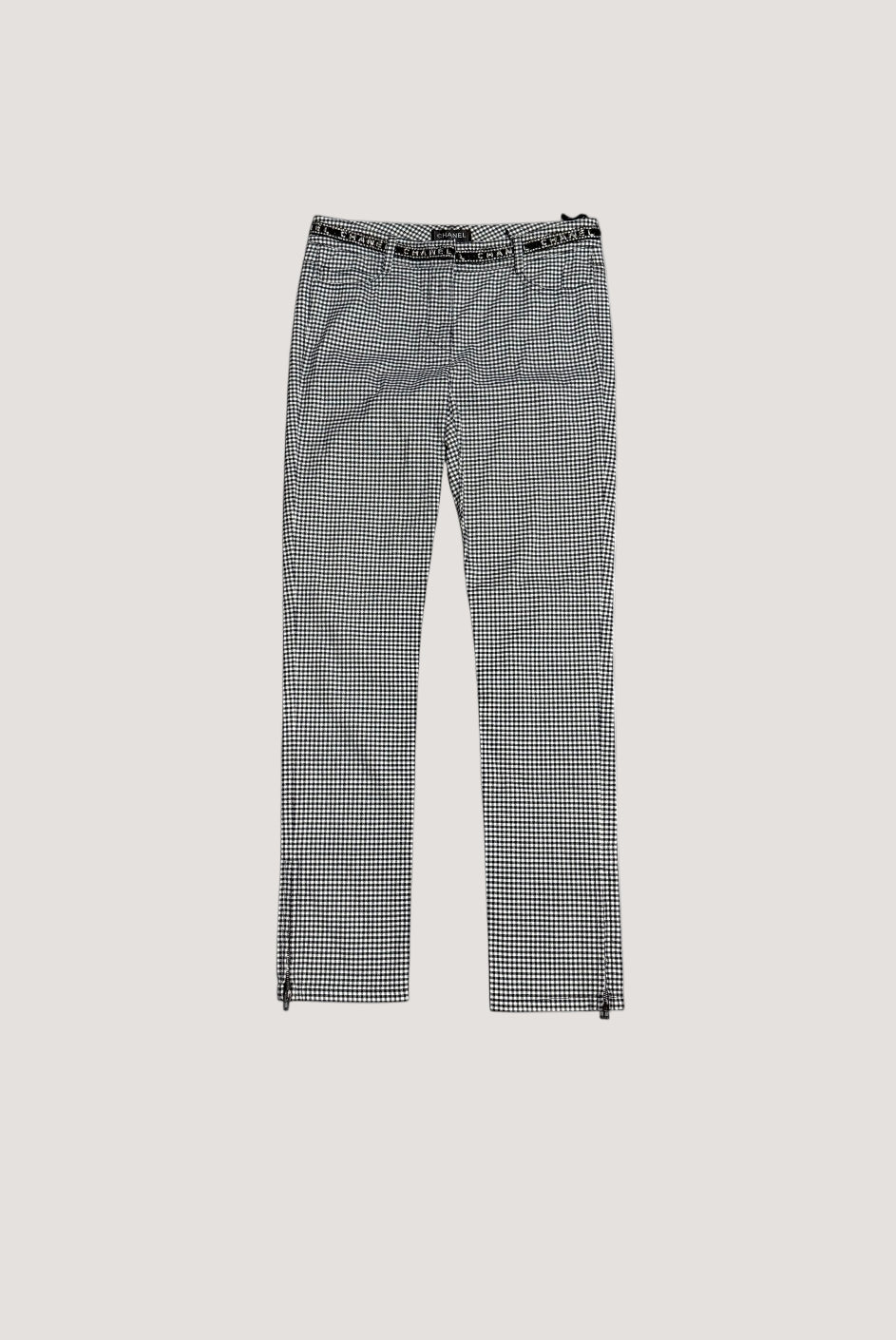 Chanel Cotton Elastane Pants Navy White
