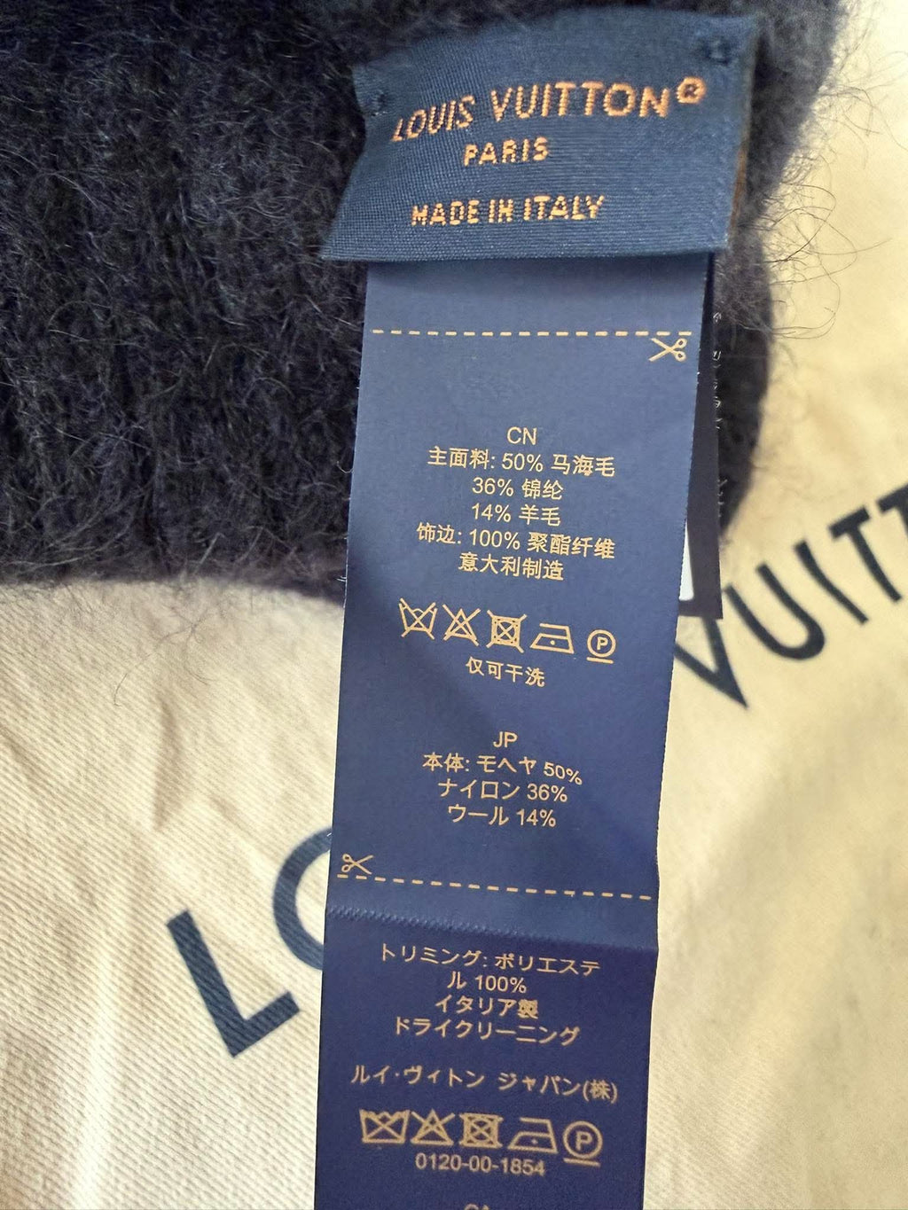 Louis Vuitton Black Script Mohair Bennie