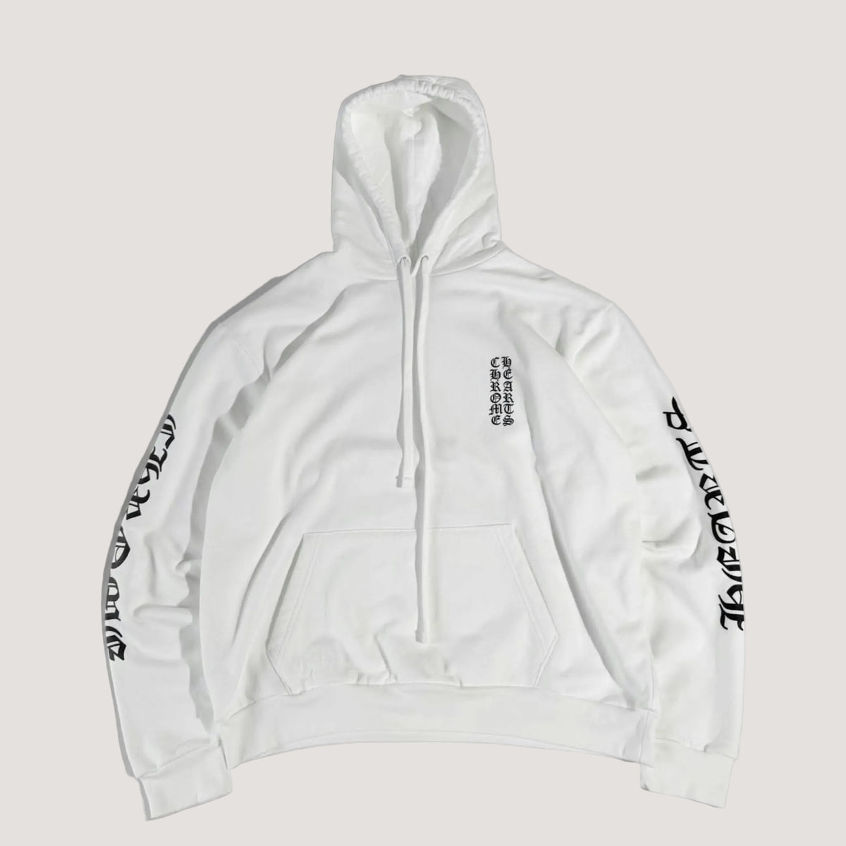 Chrome Hearts Vertical Logo White Hoodie