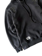 Vintage Chrome Hearts x Big Bang Leather Cross Patch Hoodie