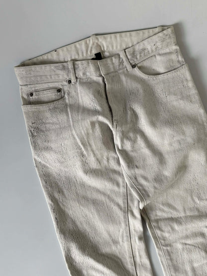 Balenciaga FW14 Cracked Paint Denim Pants
