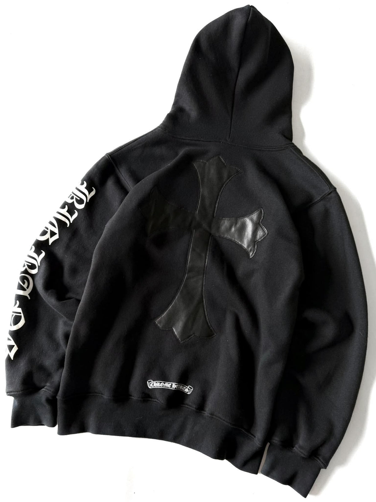 Vintage Chrome Hearts x Big Bang Leather Cross Patch Hoodie