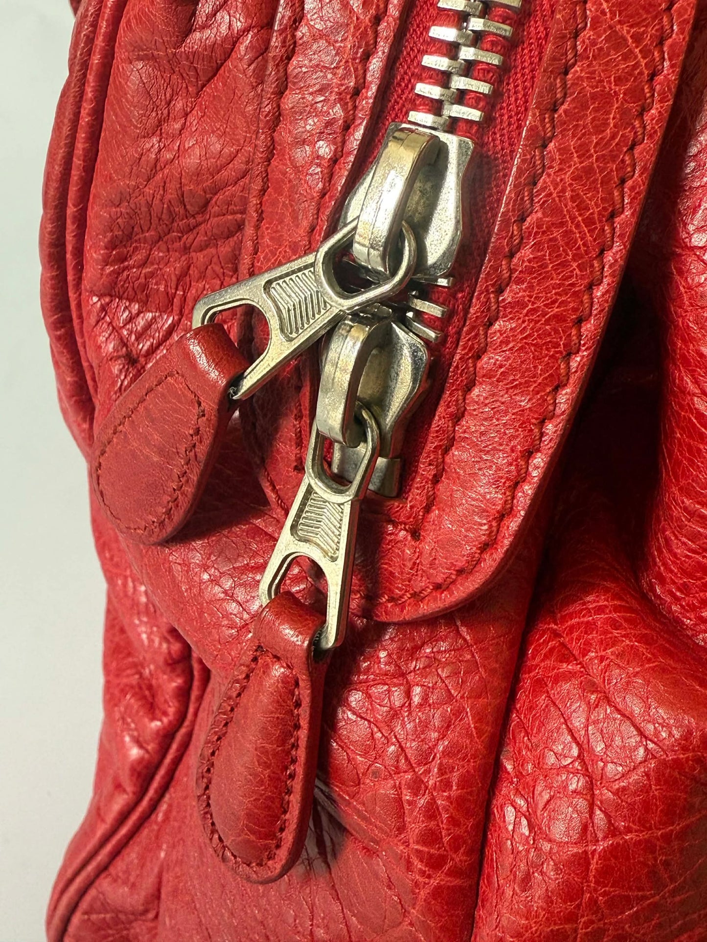 2000’s Balenciaga Ruby Leather Giant 21 Silver Midday Bag