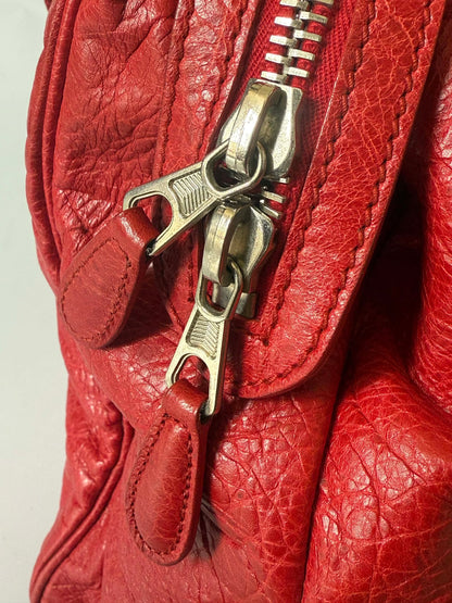 2000’s Balenciaga Ruby Leather Giant 21 Silver Midday Bag