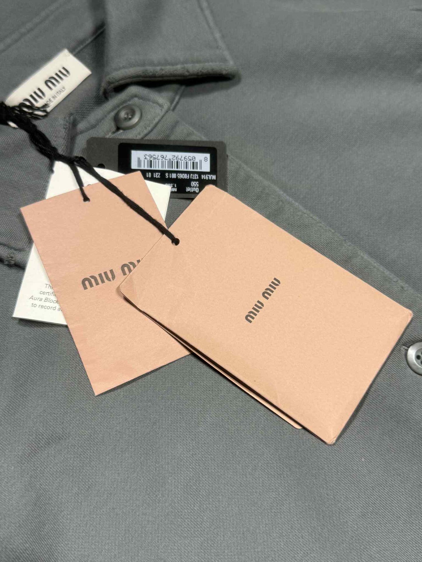 Miu Miu Gray Garment-Dyed Cotton Fleece Sweatshirt