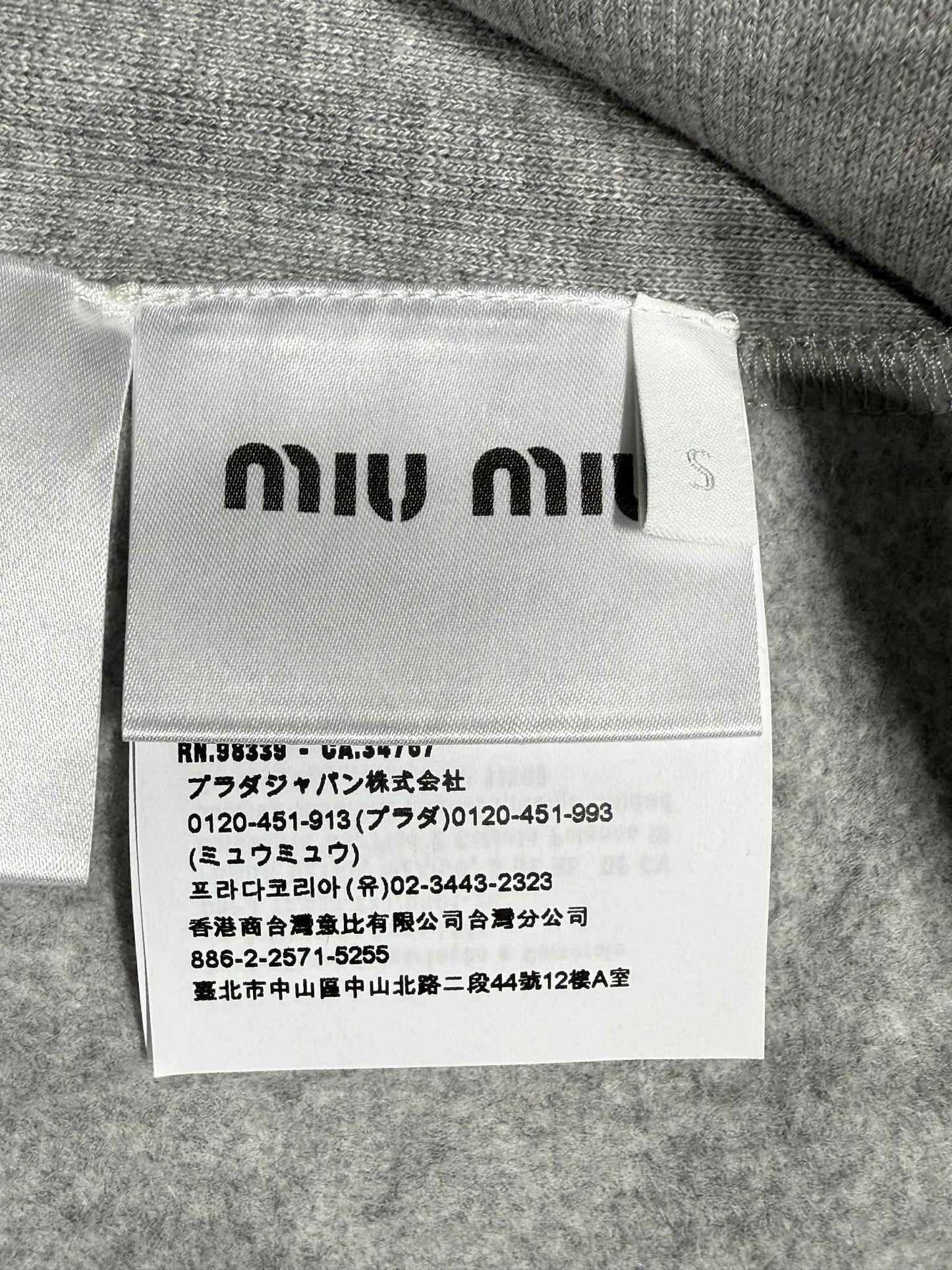 Miu Miu Grey Boxy Sweatshirt