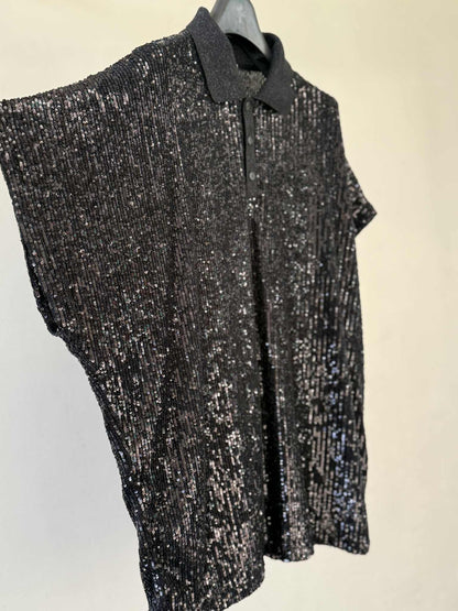 Saint Laurent Oversized Sequin Polo