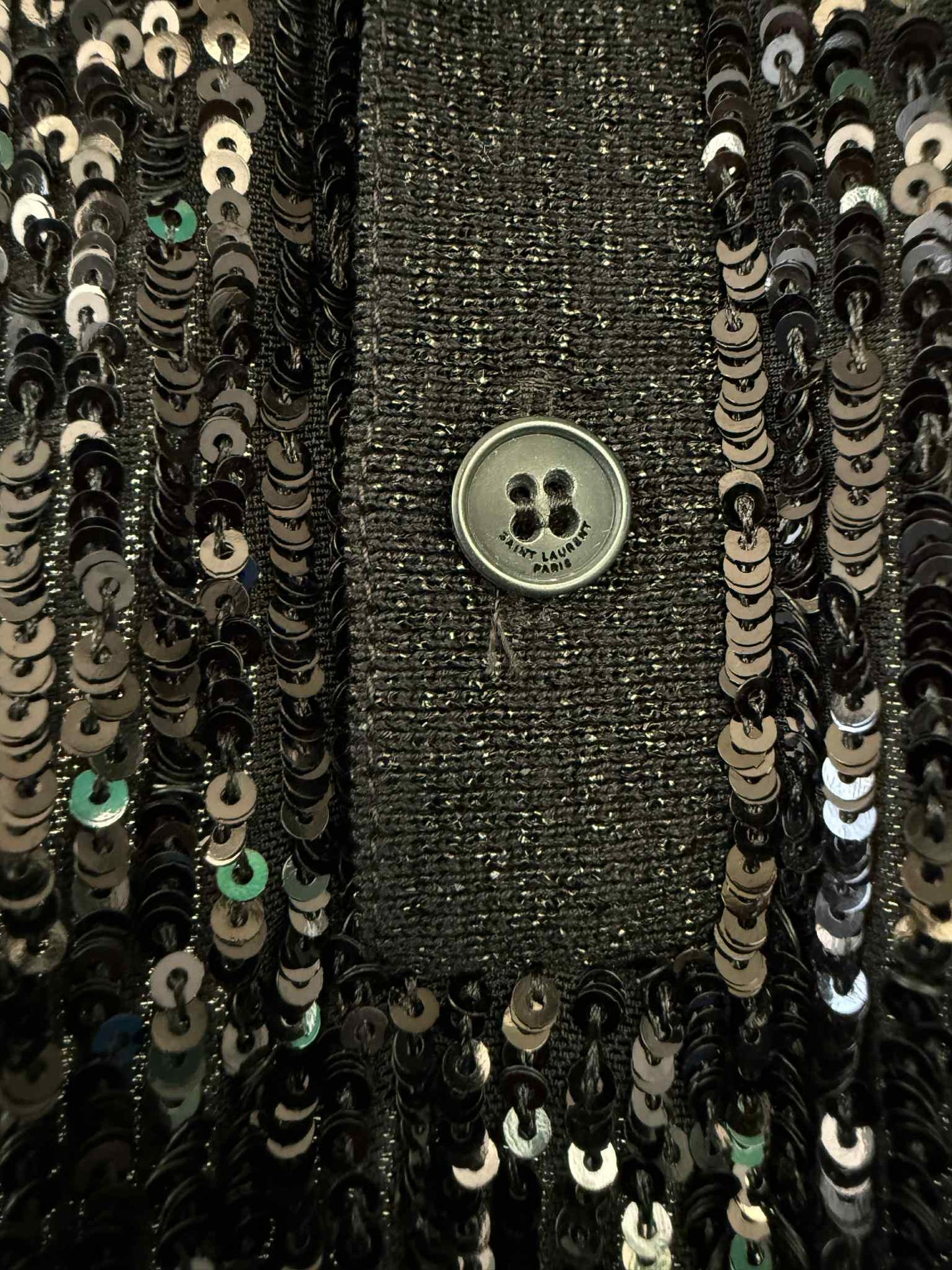 Saint Laurent Oversized Sequin Polo