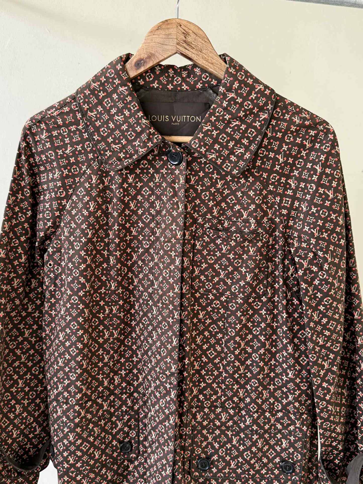 Louis Vuitton Monogram Macintosh Convertible Collar Coat