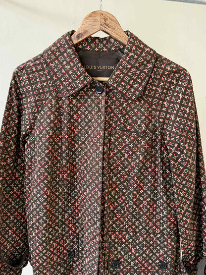 Louis Vuitton Monogram Macintosh Convertible Collar Coat
