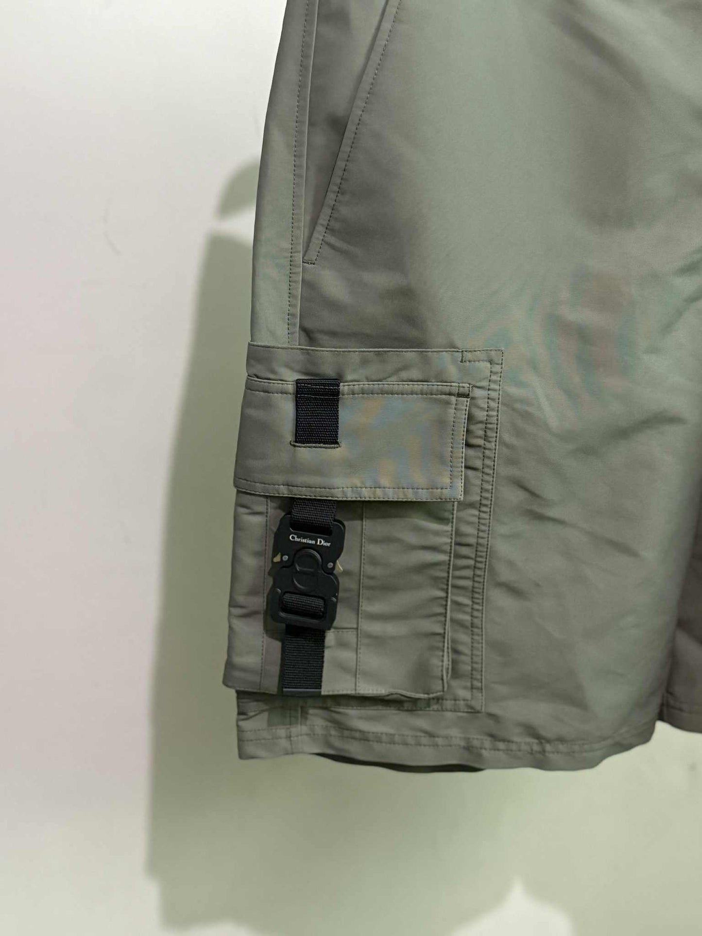 Dior Homme Green Nylon Cargo Shorts