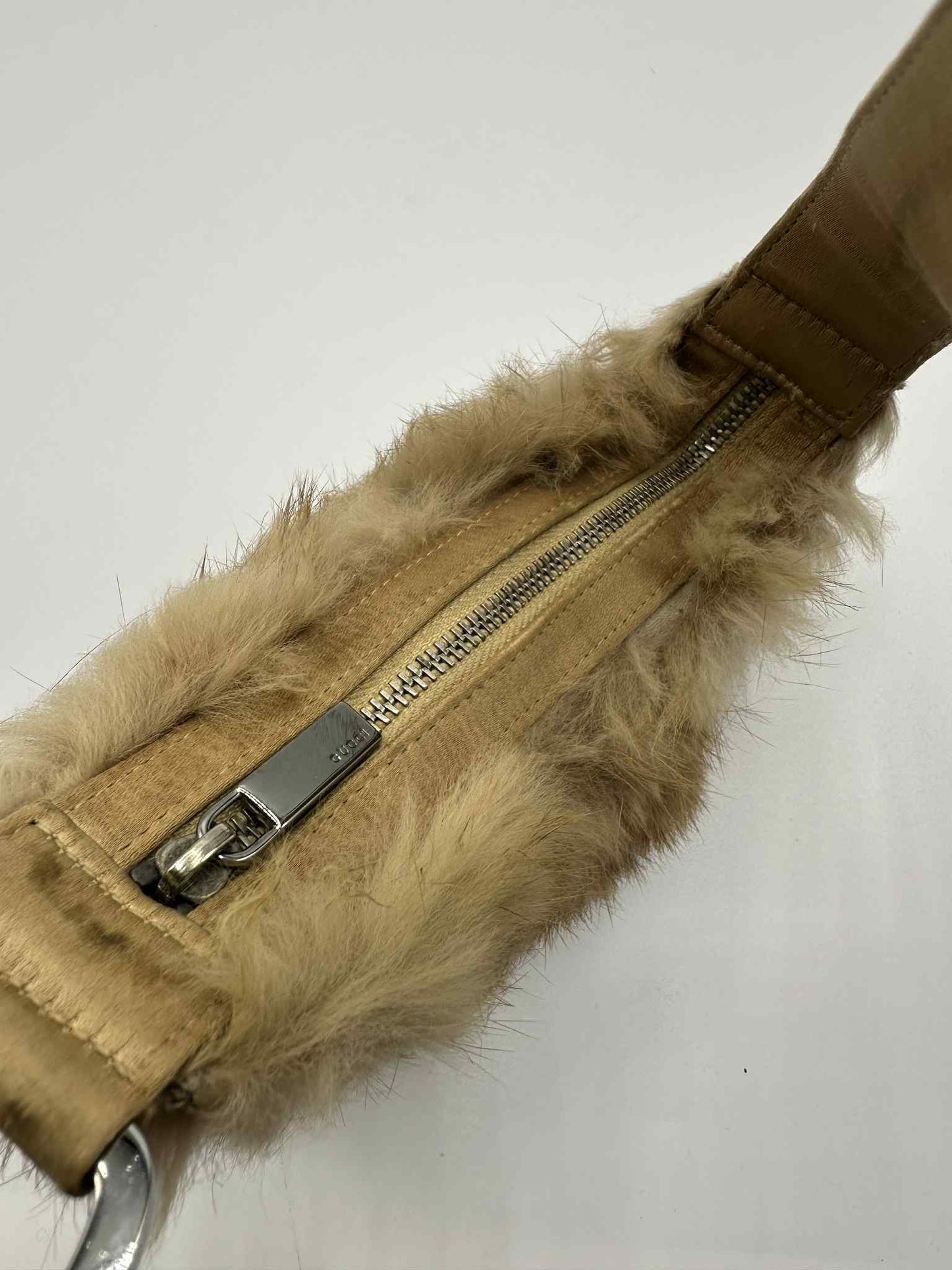 Gucci Brown Rabbit Fur Pochette