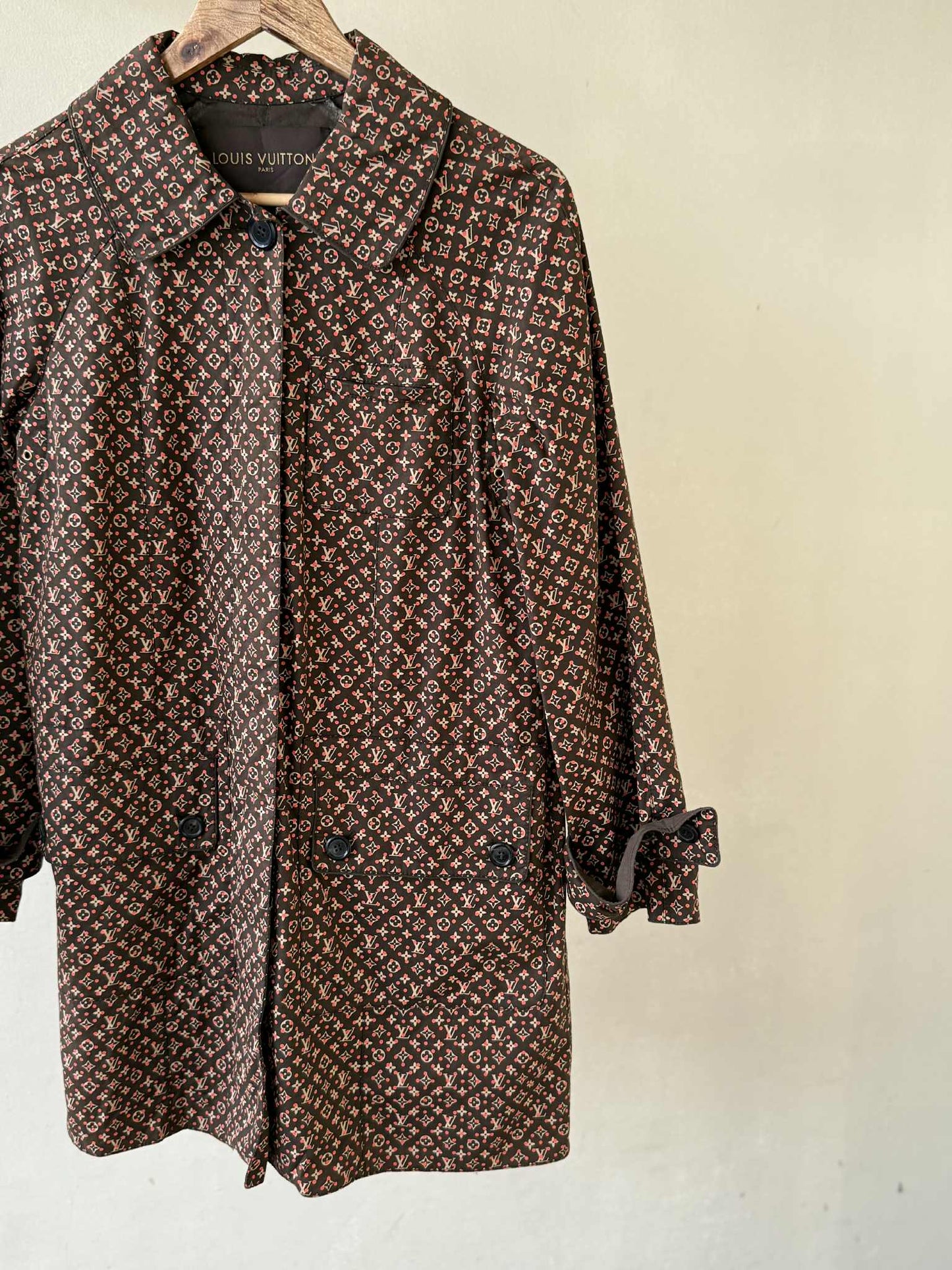 Louis Vuitton Monogram Macintosh Convertible Collar Coat