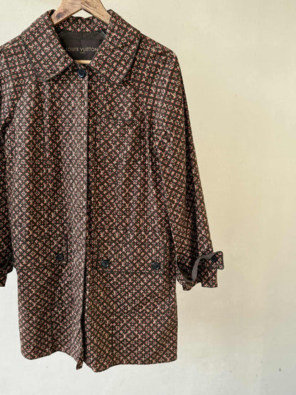 Louis Vuitton Monogram Macintosh Convertible Collar Coat