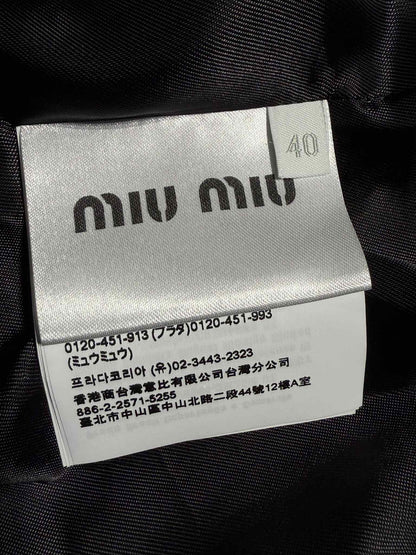 Miu Miu Bleu Single-Breasted Pinstripe Coat
