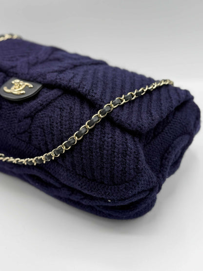 XXL Chanel Knit Purple - Luggage Flap Bag