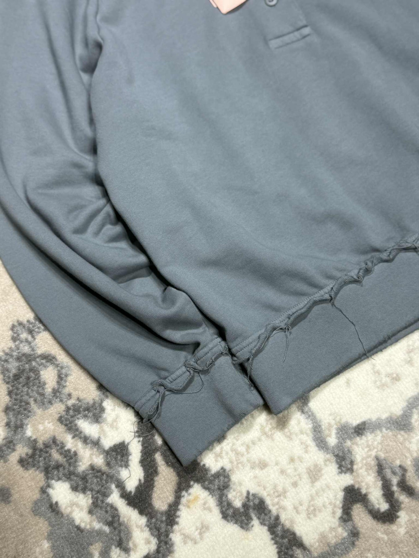 Miu Miu Gray Garment-Dyed Cotton Fleece Sweatshirt