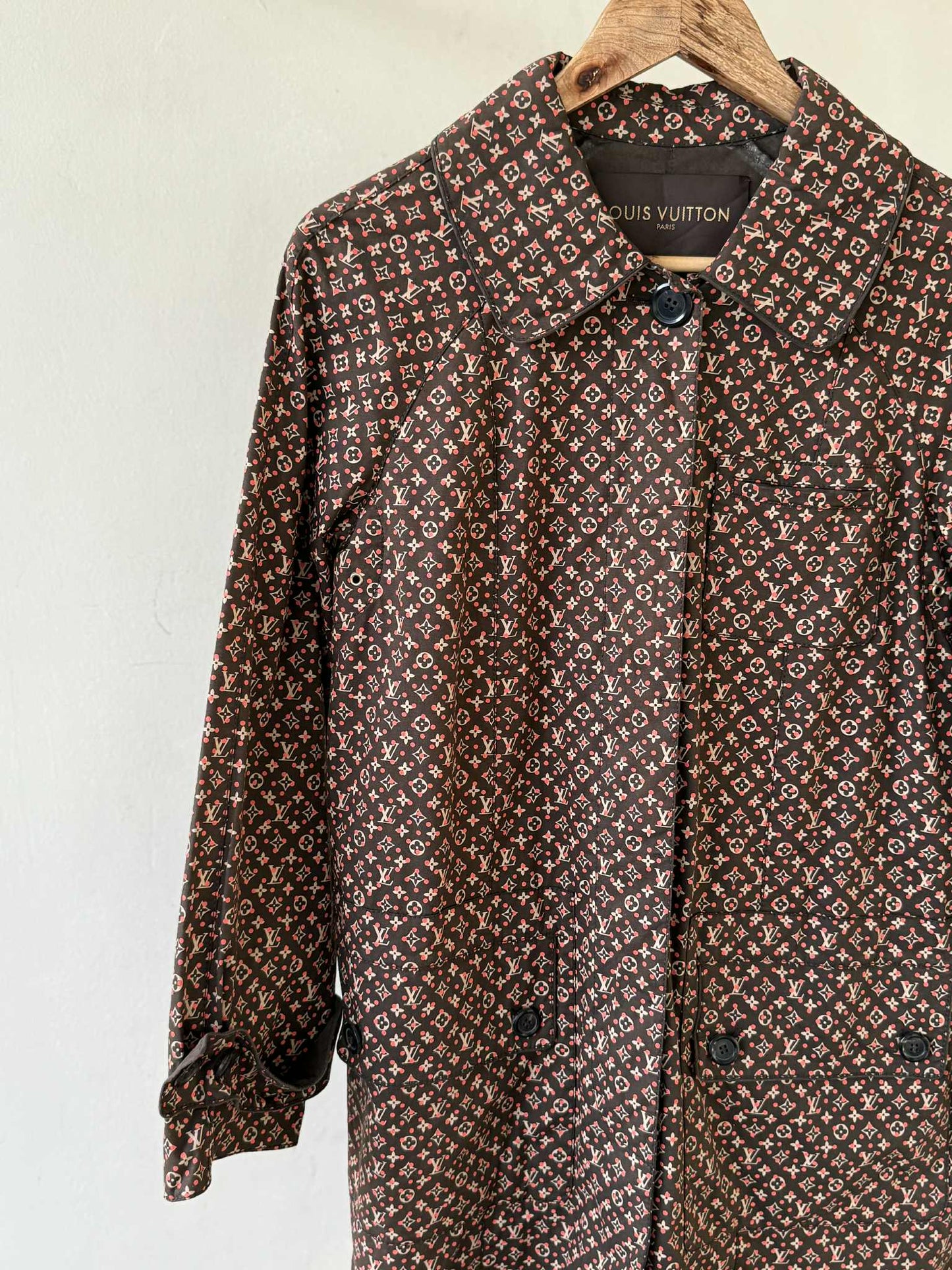 Louis Vuitton Monogram Macintosh Convertible Collar Coat