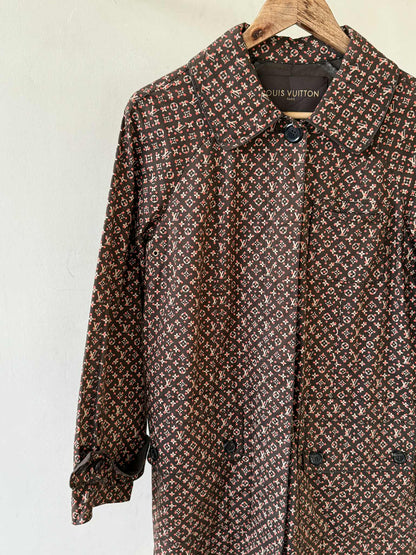 Louis Vuitton Monogram Macintosh Convertible Collar Coat