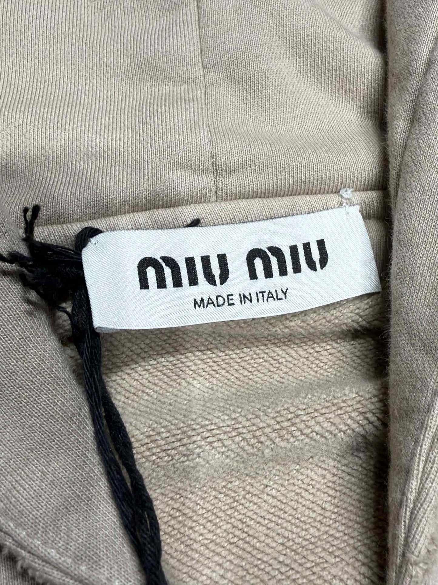 Miu Miu Albino Garment-Dyed Cotton Fleece Hoodie Jacket