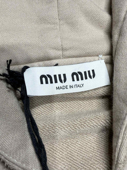 Miu Miu Albino Garment-Dyed Cotton Fleece Hoodie Jacket