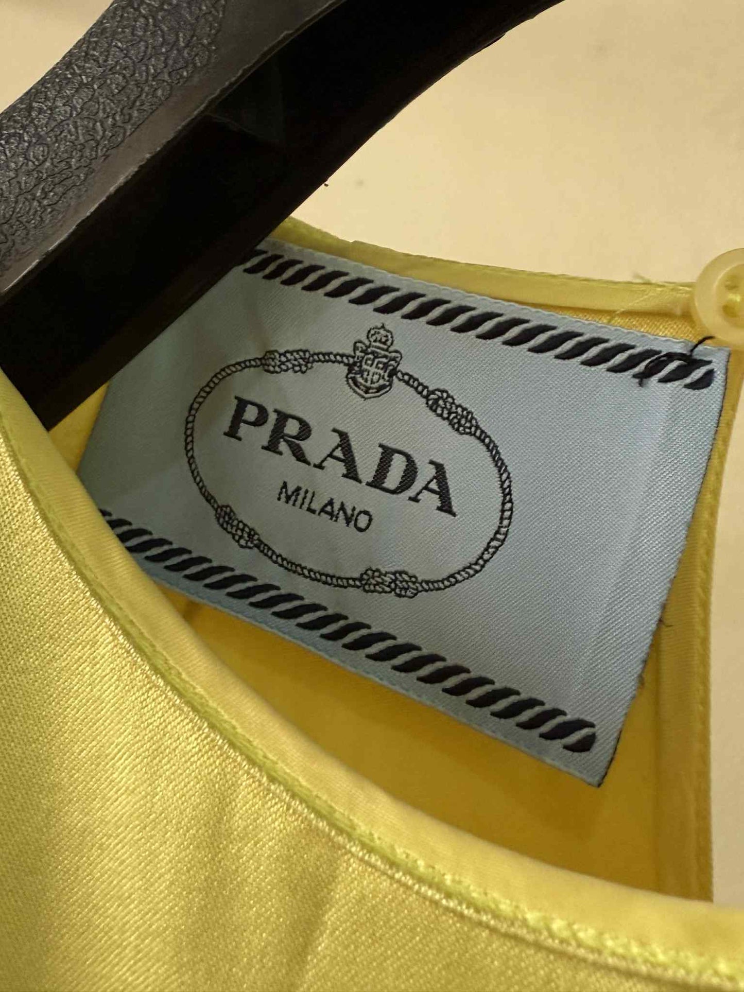 SS2018 Prada Yellow Silk Dress