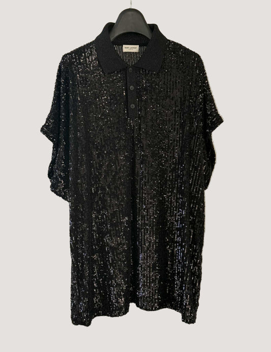 Saint Laurent Oversized Sequin Polo