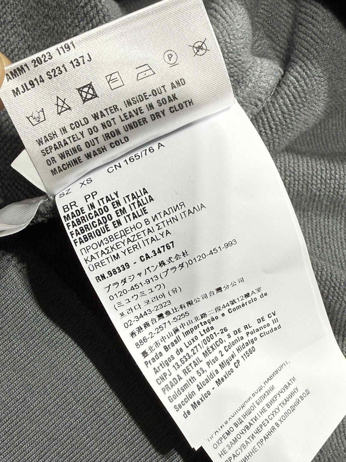Miu Miu Gray Garment-Dyed Cotton Fleece Sweatshirt