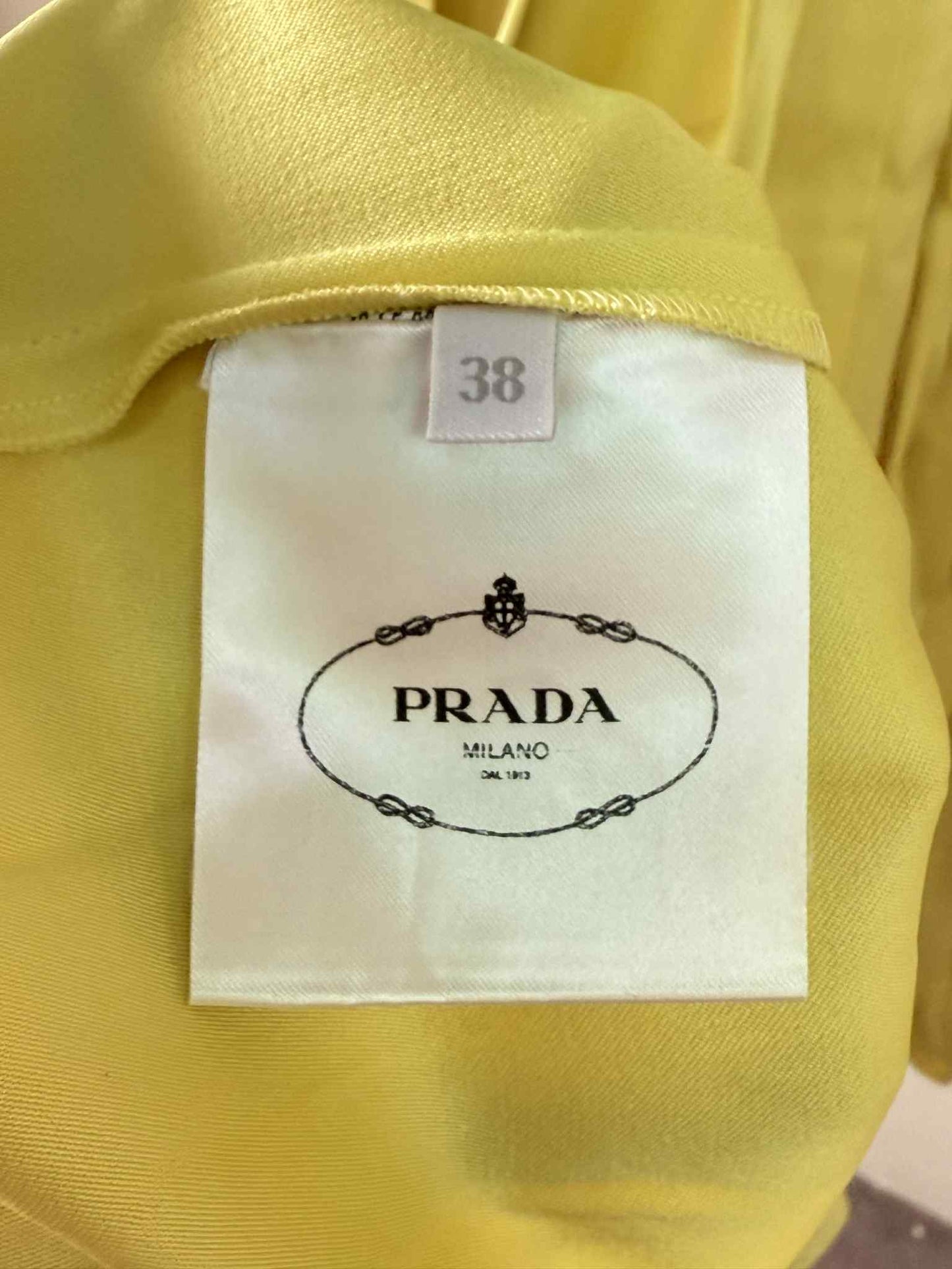 SS2018 Prada Yellow Silk Dress