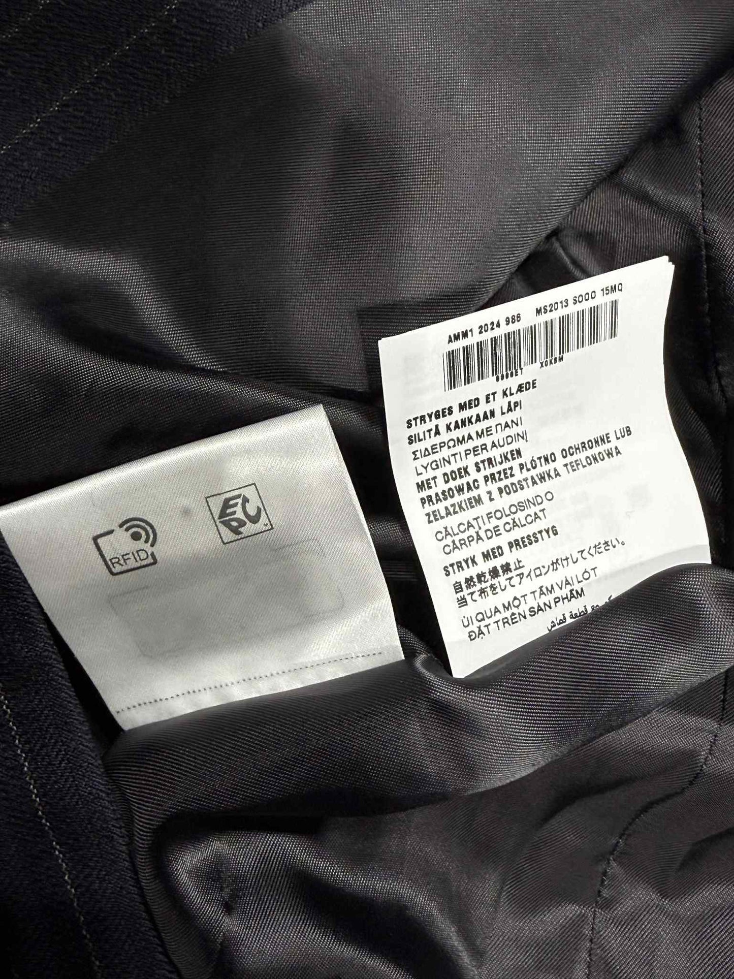 Miu Miu Bleu Single-Breasted Pinstripe Coat