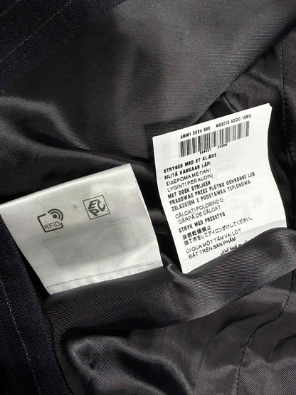 Miu Miu Bleu Single-Breasted Pinstripe Coat