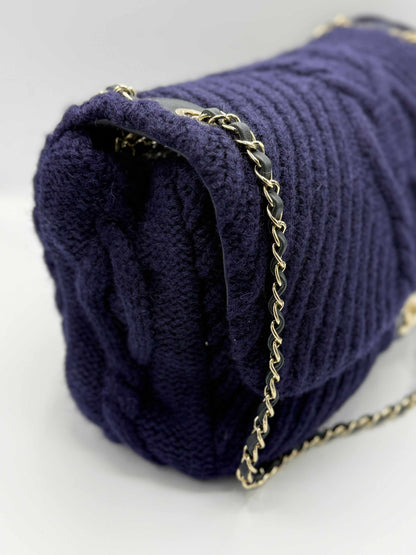XXL Chanel Knit Purple - Luggage Flap Bag
