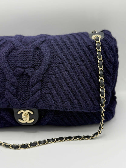 XXL Chanel Knit Purple - Luggage Flap Bag