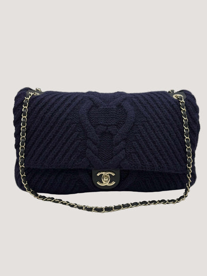 XXL Chanel Knit Purple - Luggage Flap Bag