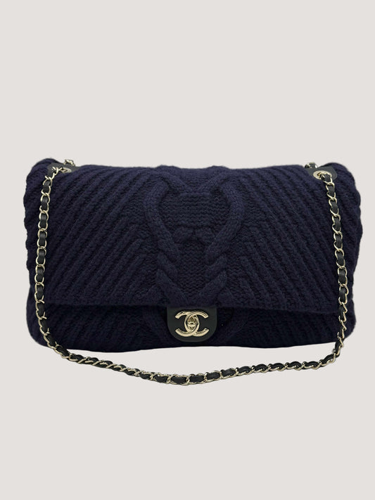 XXL Chanel Knit Purple - Luggage Flap Bag
