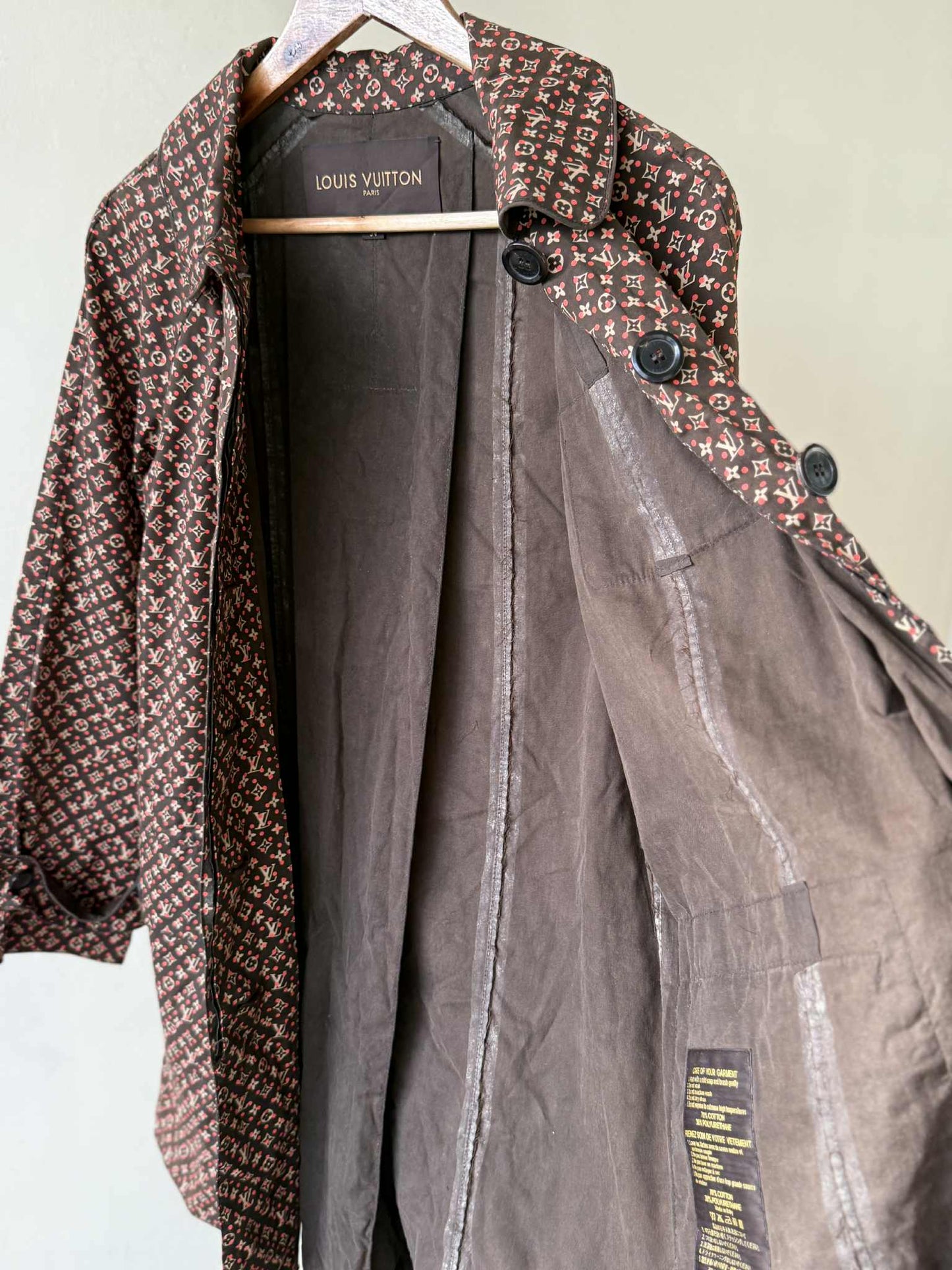 Louis Vuitton Monogram Macintosh Convertible Collar Coat