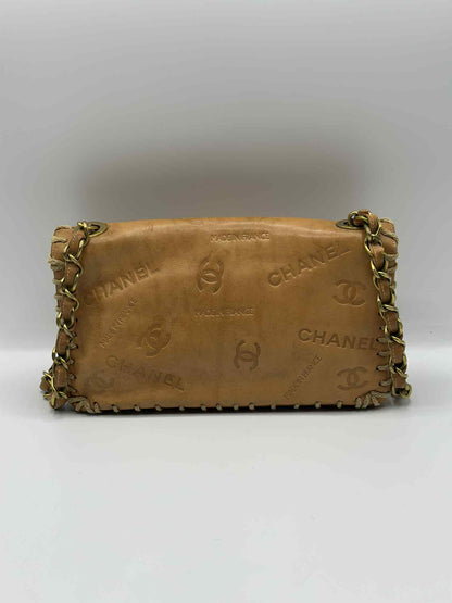 Chanel Debossed Logo Calfskin Half Flap Gold Coco Mark
