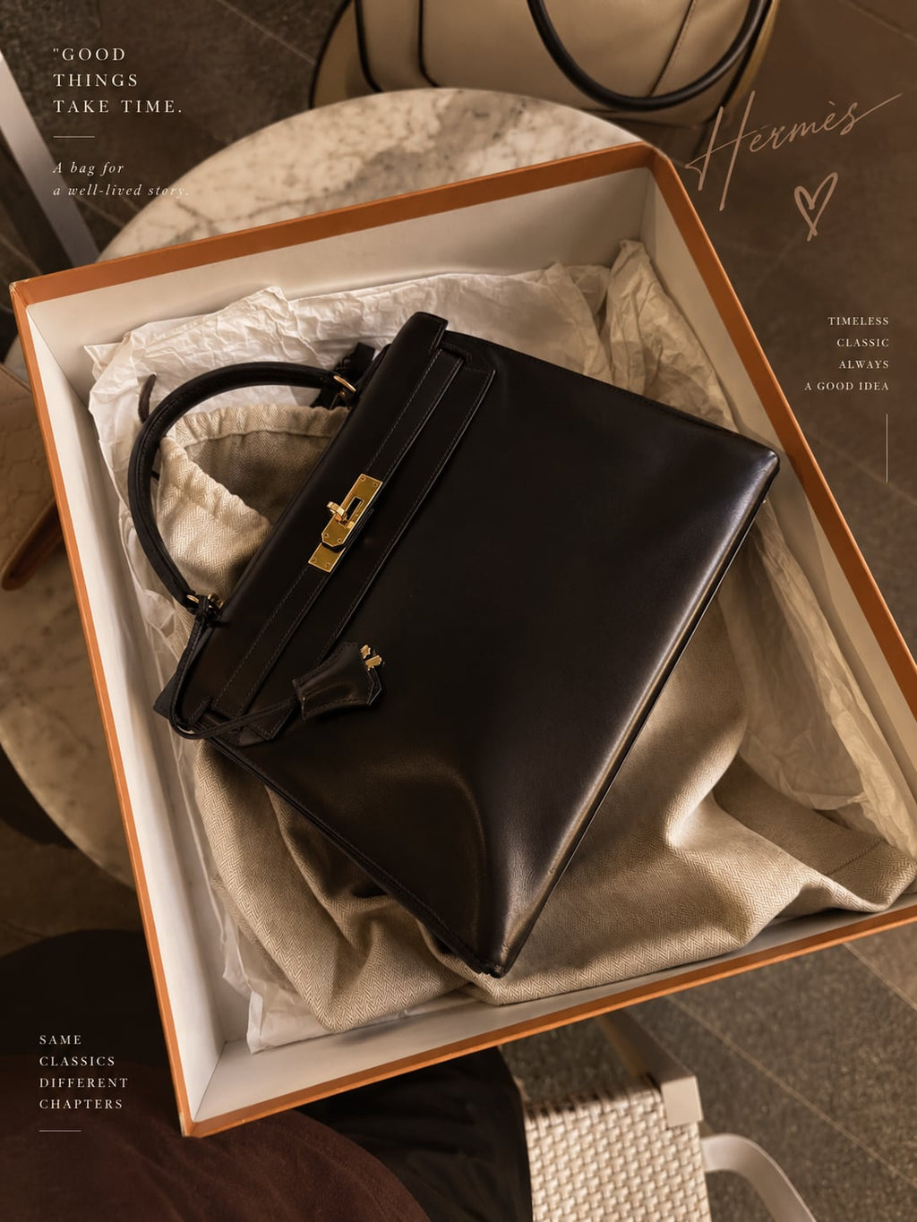 Vintage Hermes 1984 Choco Brown Kelly 32