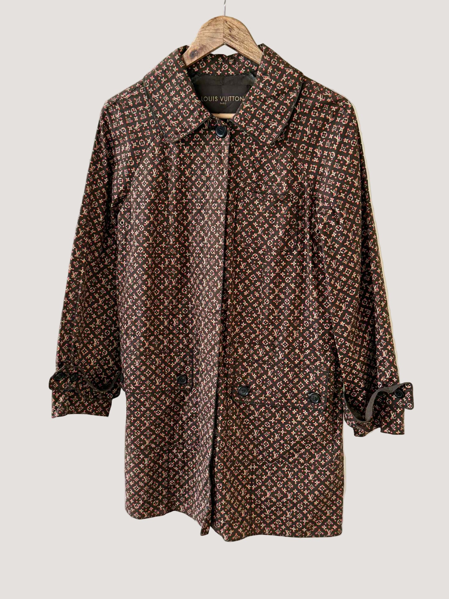 Louis Vuitton Monogram Macintosh Convertible Collar Coat