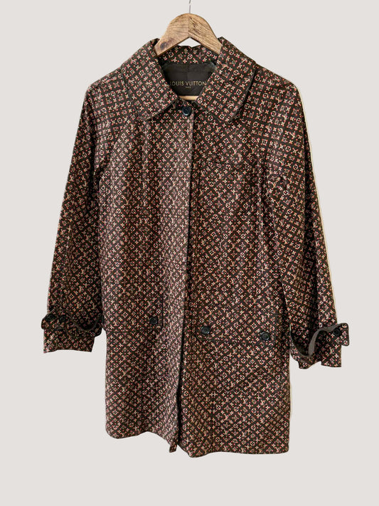 Louis Vuitton Monogram Macintosh Convertible Collar Coat